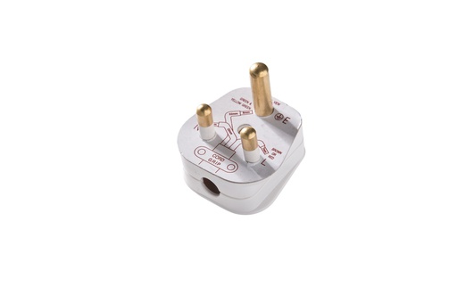 [E3QZ9] Martin Kaiser Type M BS 546 Earthed Right Angle Plug White - 854/ws