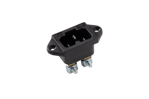 [E3R45] Martin Kaiser Grounded Appliance Plug C16A Black Flange Mount Screw Terminal - 771/sw