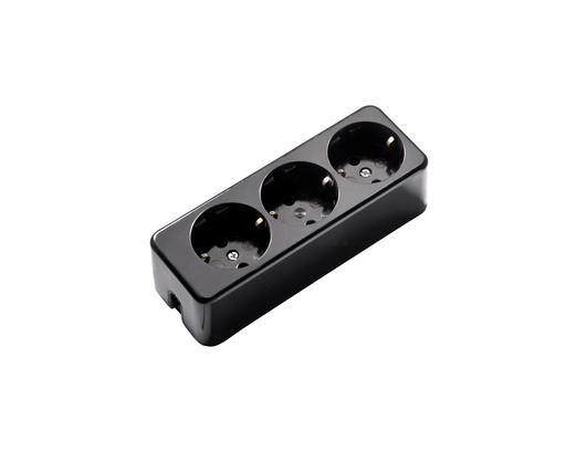 [E3R4Q] Martin Kaiser Black 3-Way Socket Earthing Contact Thermo Material (European Socket) - 638/sw