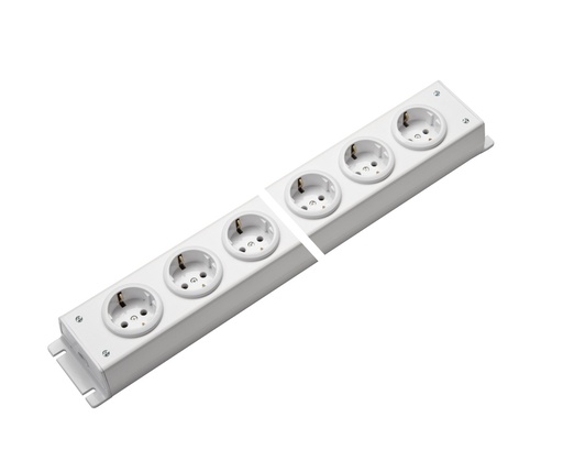 [E3R4U] Martin Kaiser Power Outlet Strip 6-Way 90 degrees Without Switch White (European Socket) - 1002/6/ws