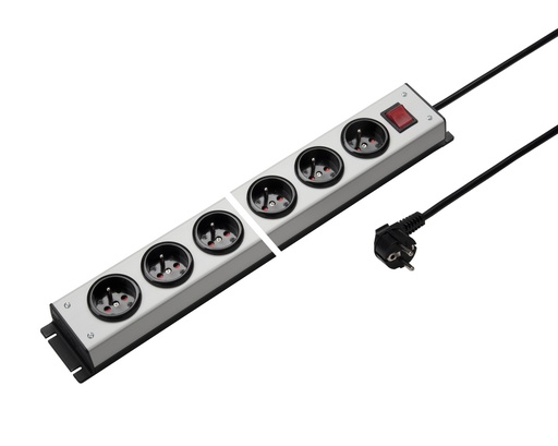 [E3R7F] Martin Kaiser Power Strip 12-voudig 90 graden aardingspen met schakelaar - 1016KZL12L-SW15