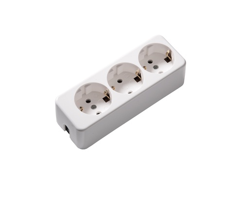 [E3R6W] Martin Kaiser 3-Way Socket Thermosetting Material Arctic White (European Socket) - 638/kws