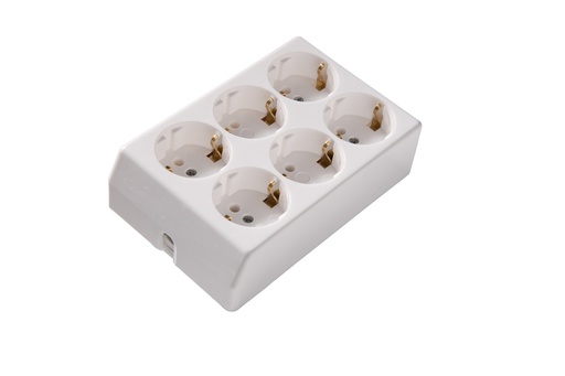 [E3R79] Martin Kaiser 6-Way Socket With Earthing Contact Arctic White (European Socket) - 526/kws