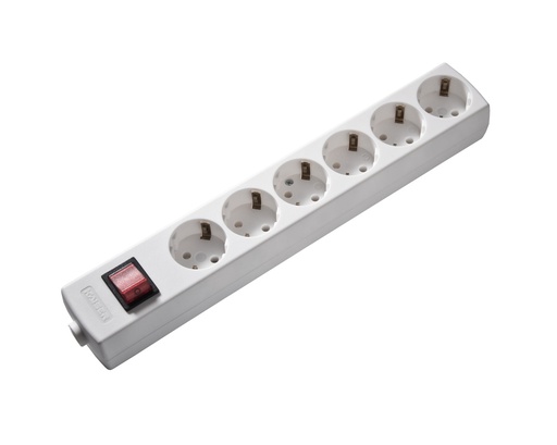 [E3R7Z] Martin Kaiser 6-Way Arctic White Socket With Switch And Earthing Contact - 1033/kws