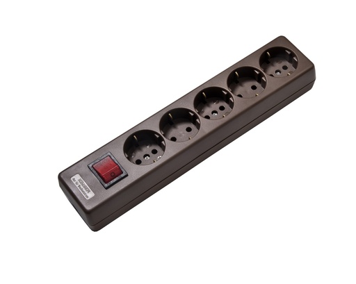 [E3R8E] Martin Kaiser 5-Way Socket 90 Degree With Earthing Contact Switch Brown (European Socket) - 1050/br