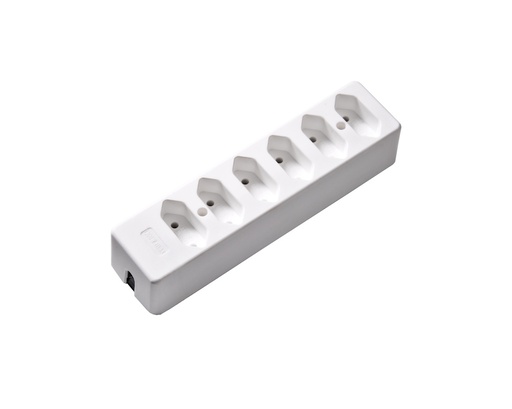 [E3R8K] Martin Kaiser 6-Way Socket Euro 2.5 Amp Without Earthing Shutter (European Socket) - 1013K/kws