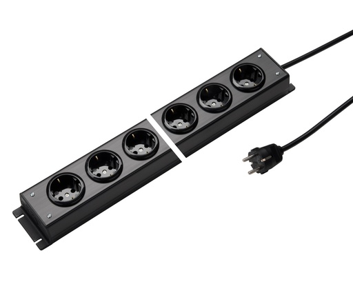 [E3R8N] Martin Kaiser Power Outlet Strip 6-Way 90 degrees 1.5M Cable Black (European Socket) - 1002ZL6SW15