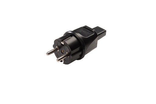 [E3REC] Martin Kaiser Schwarzer MK Stecker PVC Schutzkontakt IP44 für Flachkabel - 730/13/sw