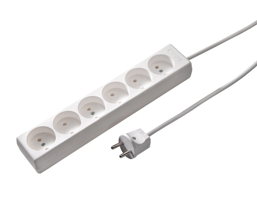 [E3RDF] Martin Kaiser 6-Way Unearthed Socket Arctic White Cable 1.5m (European Socket) - 1061ZL/15/kws