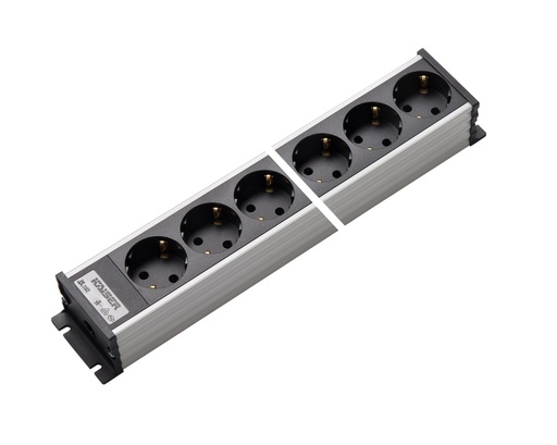 [E3RFJ] Martin Kaiser Power Outlet Strip 6 Way Earthing Contact Shutter (European Socket) - 1102K/6l-sw