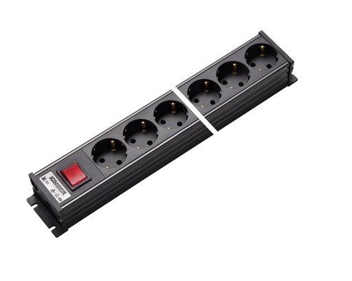 [E3RF9] Martin Kaiser 10-Way Power Outlet With Switch Black - 1101/10sw