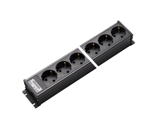 [E3RFE] Martin Kaiser Power Outlet Strip 6 Way Earthing Contact Black - 1102/6sw