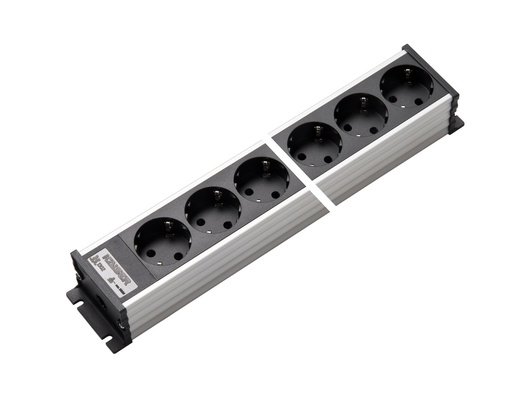 [E3RGJ] Martin Kaiser 4-Weg Aluminium Stopcontactstrip Met Rolluik Zwart - 1302K4sw