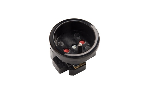 [E3RGR] Martin Kaiser 1-Way Flush-Fitting Socket With Earthing Pin Shutter Black - 491K/sw