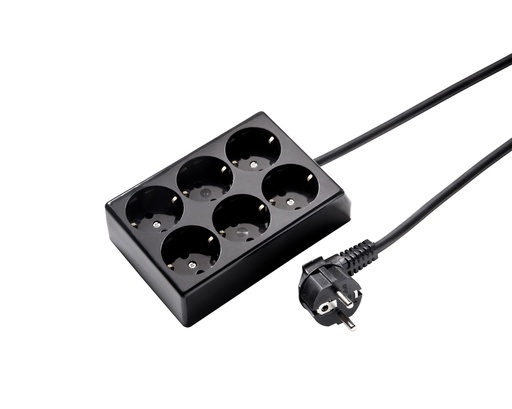 [E3RH9] Martin Kaiser 6-voudige contactdoos aardingscontact met 1,5m kabel (Europese Stekkerdoos) - 526ZL/15W/SW