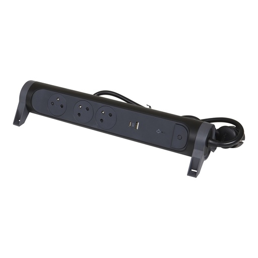 [E3HGZ] Premium USB A+C Outlet Strip 3 Ports 1.5m Black - 049424