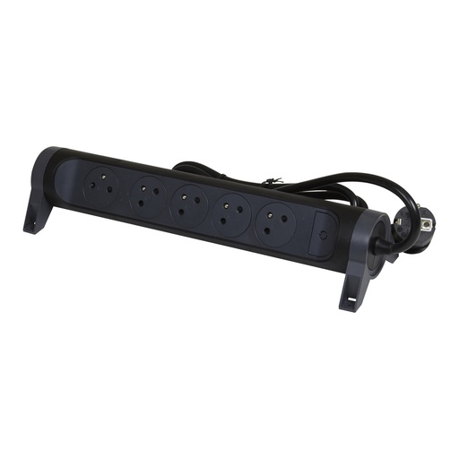 [E3HHD] Legrand Premium 5x2P Power Strip With 1.5m Cord - Black (European Socket) - 049453