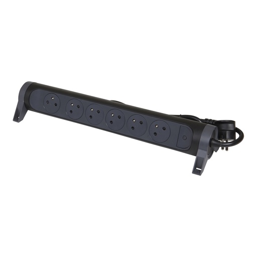 [E3HHF] Legrand Premium 6x2P Socket With 1.5m Cord - Black (European Socket) - 049457