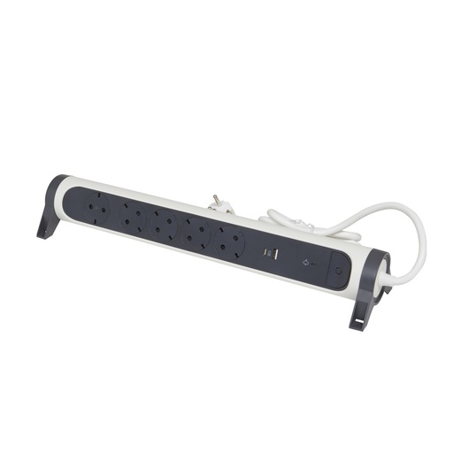 [E3HJU] Legrand Mountable And Rotatable USB A+C OSB 5x2P+A 1.5m (European Socket) - 694510