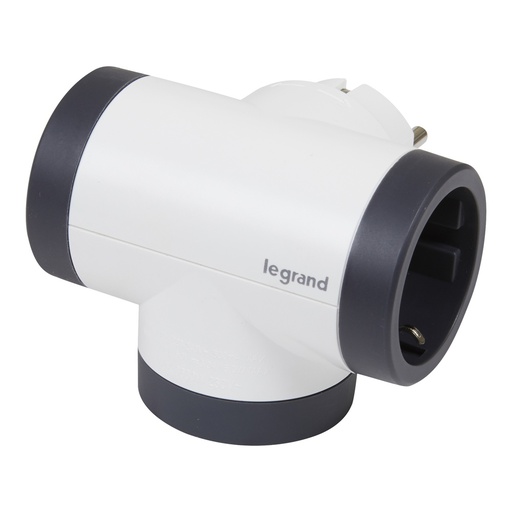 [E3HK6] Tope de contacto giratorio Legrand Domino Premium 2x2P+A Blanco (Enchufe Europeo) - 694522