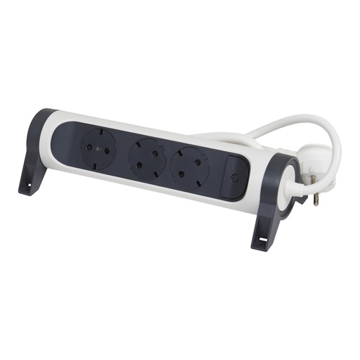 [E3HKB] Legrand Premium Socket 3x2P+A 1.5M Cord Black-White (European Socket) - 694527