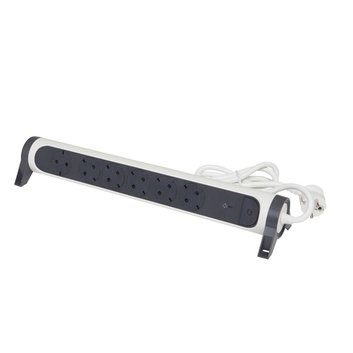 [E3HJT] Rotatable And Mountable OSB 6x2P+A 1.5m Cord Black-White (European Socket) - 694509