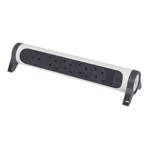[E3HKX] Legrand Premium 5x2P+A Outlet Without Cord Black-White (European Socket) - 694546
