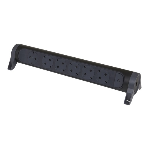 [E3HKZ] Legrand Montable y giratorio 6x2P+A sin cable negro (Enchufe Europeo) - 694548