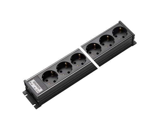 [E3RB8] Martin Kaiser 4-Way Power Outlet Strip Black No Switch (European Socket) - 1102/4sw