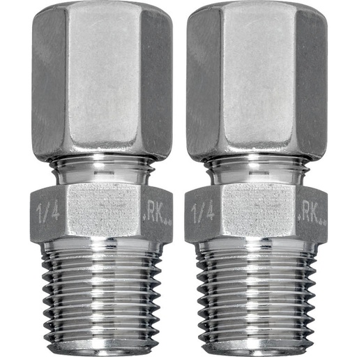 [M27WJ] Pijpconnector roestvrij staalpijp 8 mm tot G 1/4'' buitendraad [2 stuks]