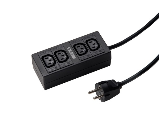 [E3GUQ-X10] Martin Kaiser 4-Way C13 Socket With Earthing Contact 1.5m Black - 573ZL/740/SW [10 Pieces]