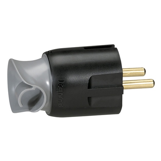 [E3H3C-X10] Legrand Plug RA/PA With Cord Orientation Black - 050173 [10 Pieces]
