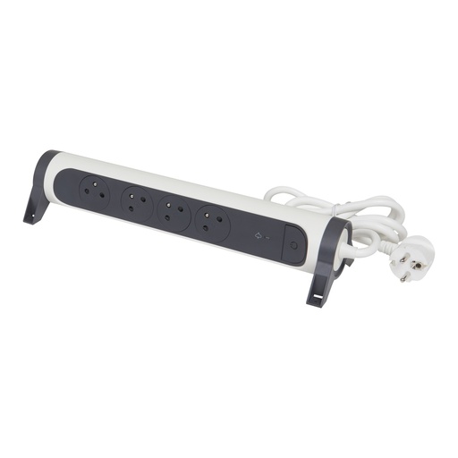 [E3HGU-X5] Premium Table Socket OSB 4x2P Earthed 1.5m Cord Black 49414 (European Socket) - 049414 [5 Pieces]