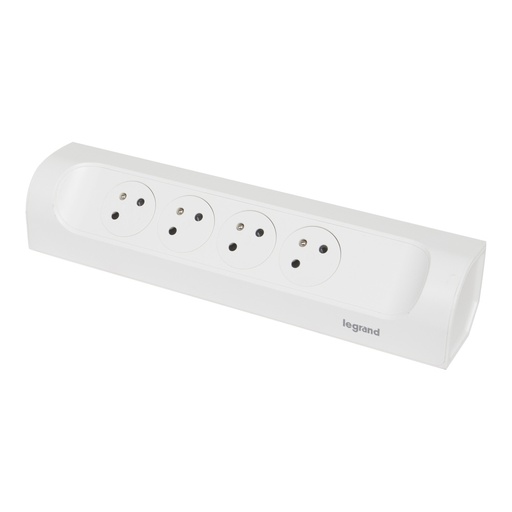 [E3HGQ-X5] Legrand Mountable Socket 4x2P Without Cord White 90 Degree (European Socket) - 049408 [5 Pieces]