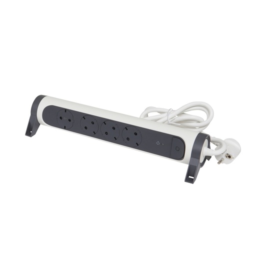 [E3HJR-X5] Legrand Mountable and Rotatable 4-Port Surge Protector with Cord (European Socket) - 694507 [5 Pieces]