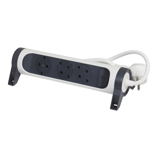 [E3HKB-X5] Legrand Premium Socket 3x2P+A 1.5M Cord Black-White (European Socket) - 694527 [5 Pieces]
