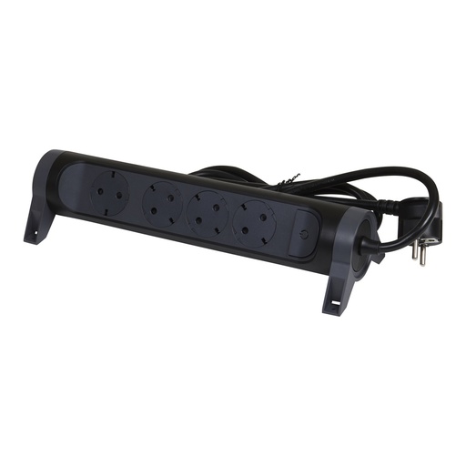 [E3HKE-X5] Legrand Enchufe Premium 4x2P+A 1.5M Cord Negro (Enchufe Europeo) - 694530 [5 Piezas]