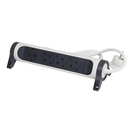 [E3HKM-X5] Legrand Premium 4-Outlet Socket With 3m Cord (European Socket) - 694536 [5 Pieces]