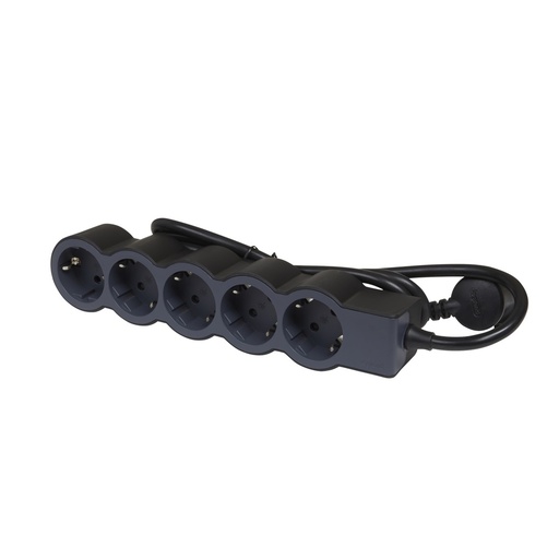 [E3HM9-X10] Legrand Standard Socket 5x2P+A 1.5M Cord Black (European Socket) - 694556 [10 Pieces]