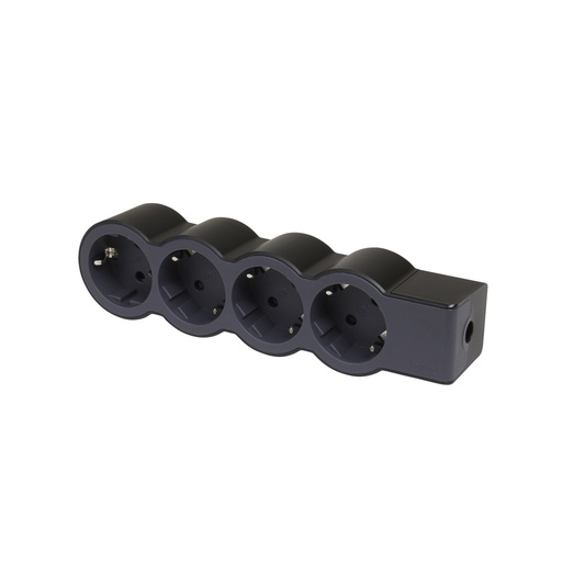 [E3HMW-X10] Legrand Standard Outlet 4x2P+A Without Cord Black (European Socket) - 694576 [10 Pieces]