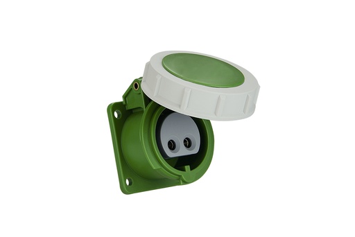 [E3MKQ-X10] ABL Connectivity CEE Enchufe recto con brida 16A 2 polos 24V IP67 Púrpura - F01S254 [10 Piezas]