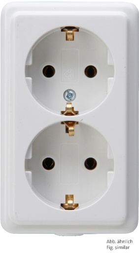 [E3MWH-X5] Kopp 2-Way Arctic White Socket Without Plug - 120101001 [5 Pieces]