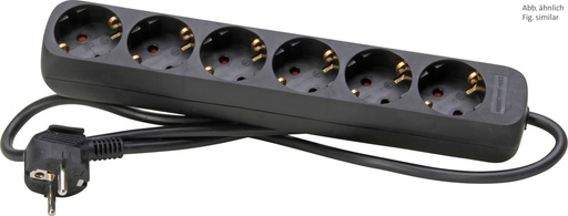 [E3MWP-X10] Kopp 6-Outlet Power Strip With Ground Plug Black 1 Piece - 120615007 [10 Pieces]