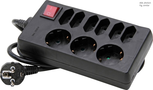 [E3MXA-X10] Kopp Switched Socket Outlet 9-Way Black Grounded - 129805005 [10 Pieces]