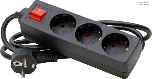 [E3MX7-X10] Kopp 3-Way Black Switch Socket with Grounding - 129715009 [10 Pieces]
