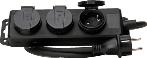 [E3MXC-X5] Kopp 3V Centa Cord Central Negro IP44 Cubierta Con 1.4M Cord - 223003044 [5 Piezas]