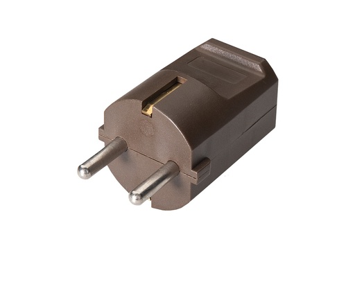[E3QXJ-X50] Martin Kaiser Brown MK Plug with Earthing Contact and Black Sleeve - 519oT/br [50 Pieces]