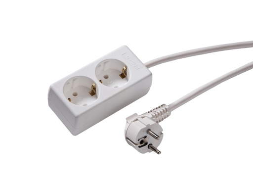 [E3QXQ-X10] Martin Kaiser Toma de 2 vías con cable de contacto de puesta a tierra 5M blanco ártico (Enchufe Europeo) - 1020ZL5-15W/KWS [10 Piezas]