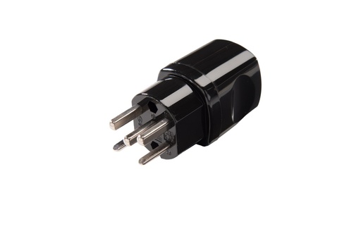 [E3QY8-X30] Martin Kaiser Schwarz 5-poliger Schweizer Stecker Typ 25/16 Ampere mit Erdungskontakt - 547/sw [30 Stück]