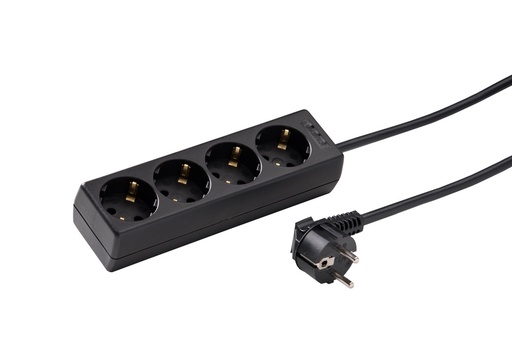 [E3R2K-X8] Martin Kaiser 4-Way Socket With 5 Meter Cable Black (European Socket) - 1046ZL5-15W/sw [8 Pieces]